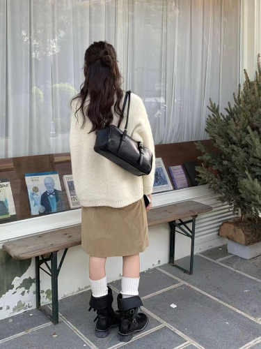 Microfiber Leather Baguette Bag