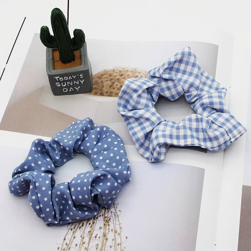 Blue Hair Scrunchies