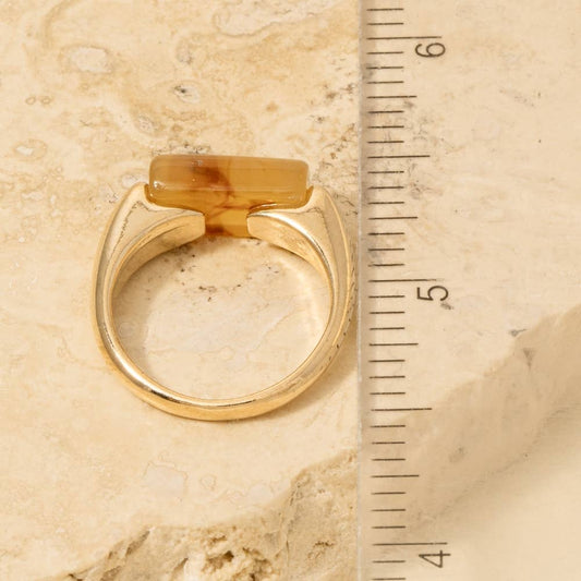 Rectangle Resin Stone Ring
