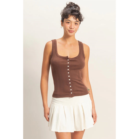 The Sweetheart Rib Henley Tank