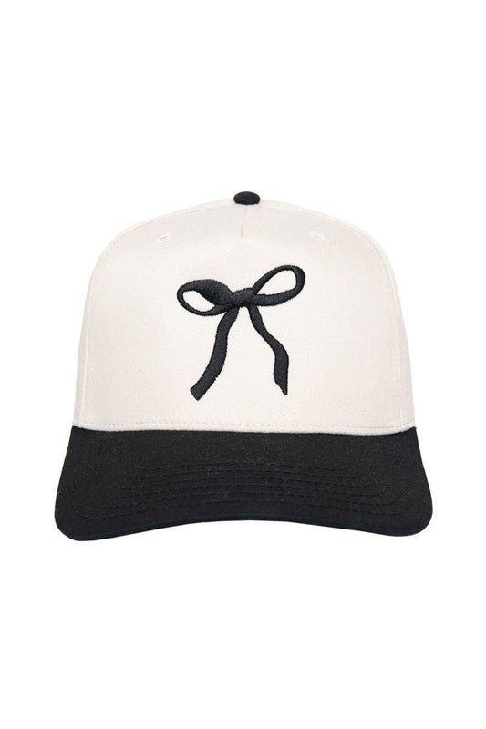 Black Coquette Bow Vintage Trucker Hat