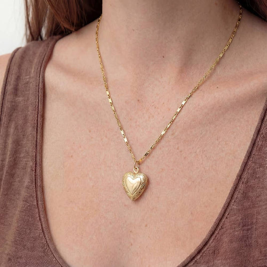 Gold Dipped Locket Heart Pendant Necklace