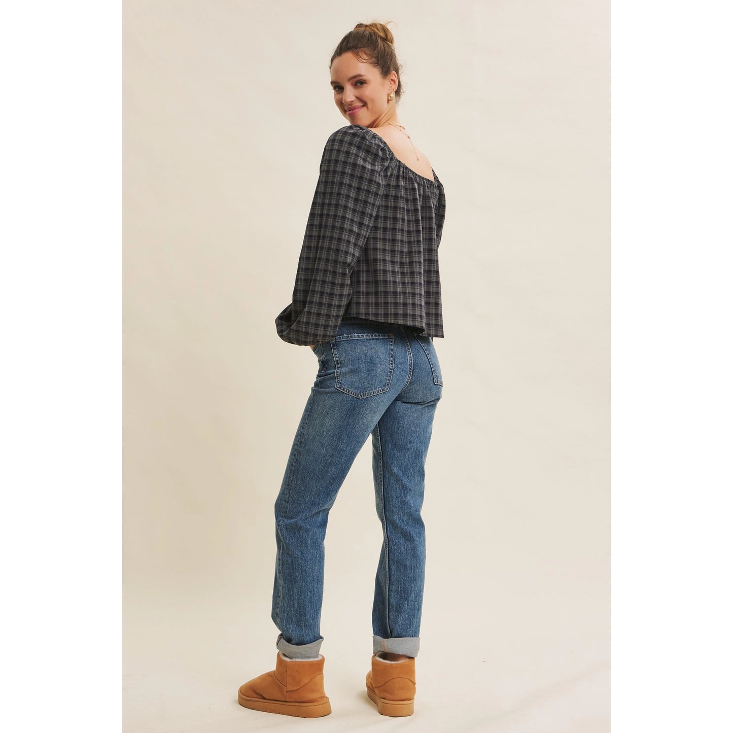Penelope Plaid Blouse