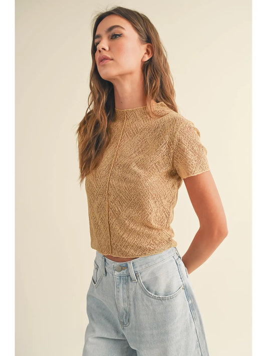 Lila Patterned Fabric Top