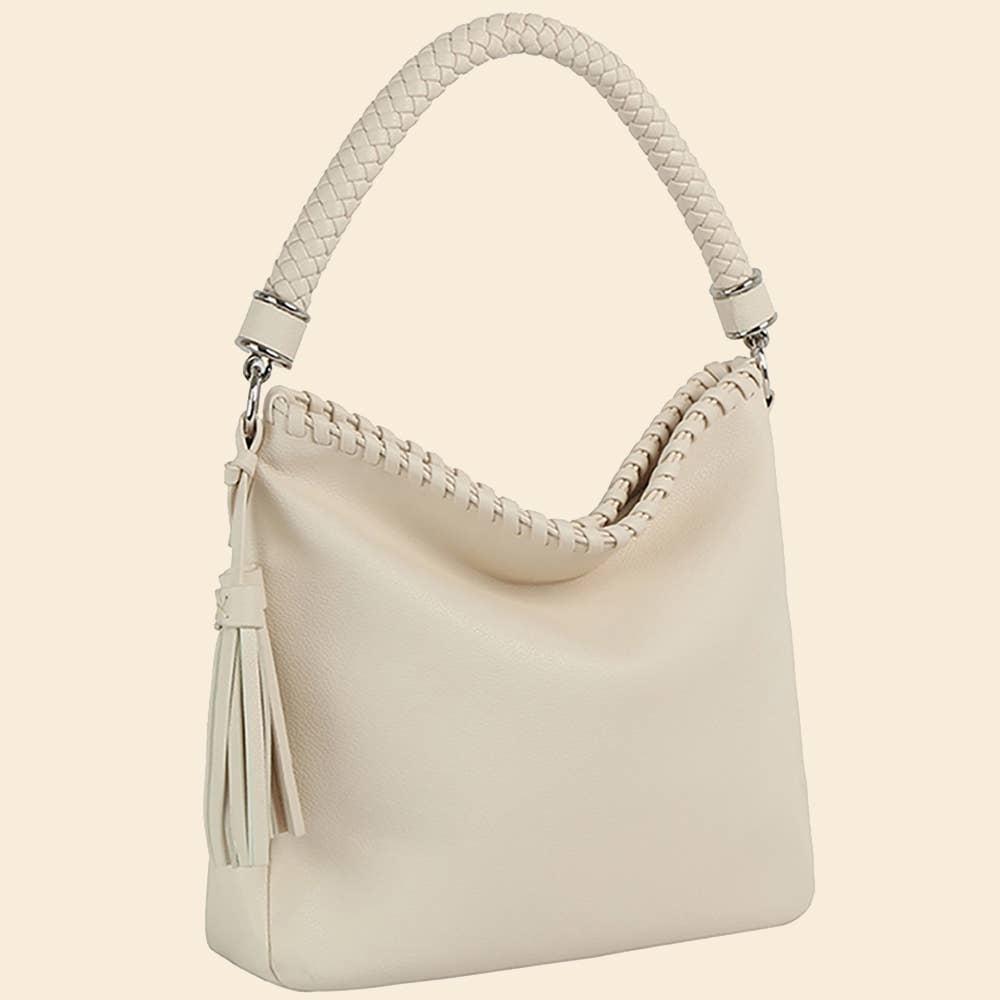 Braided Top Handle Shoulder Bag
