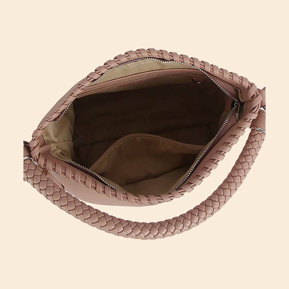 Braided Top Handle Shoulder Bag
