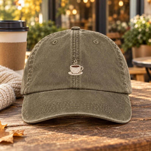 Coffee Cup Embroidered Dad Hat