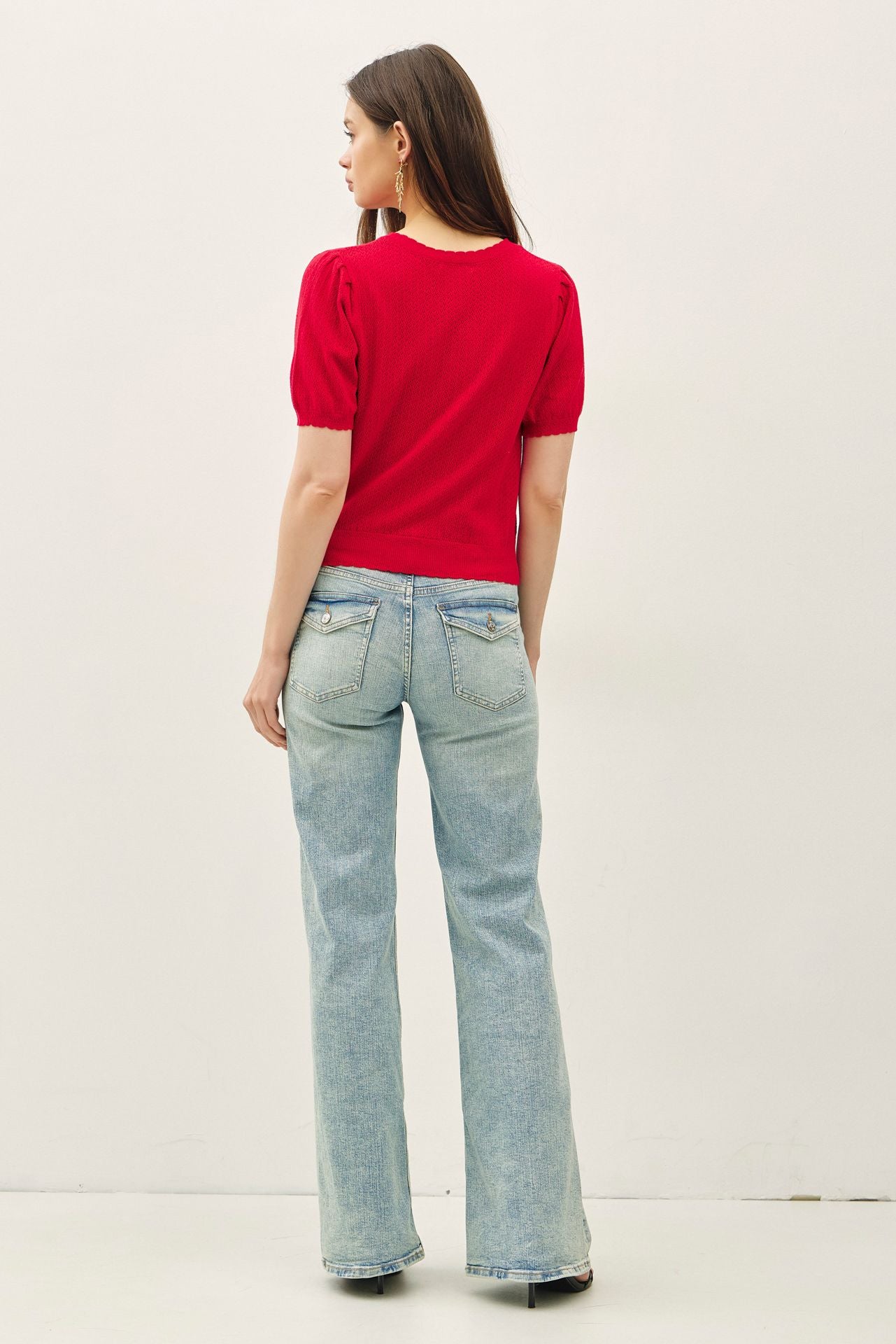 The Lila Knit Top in Red