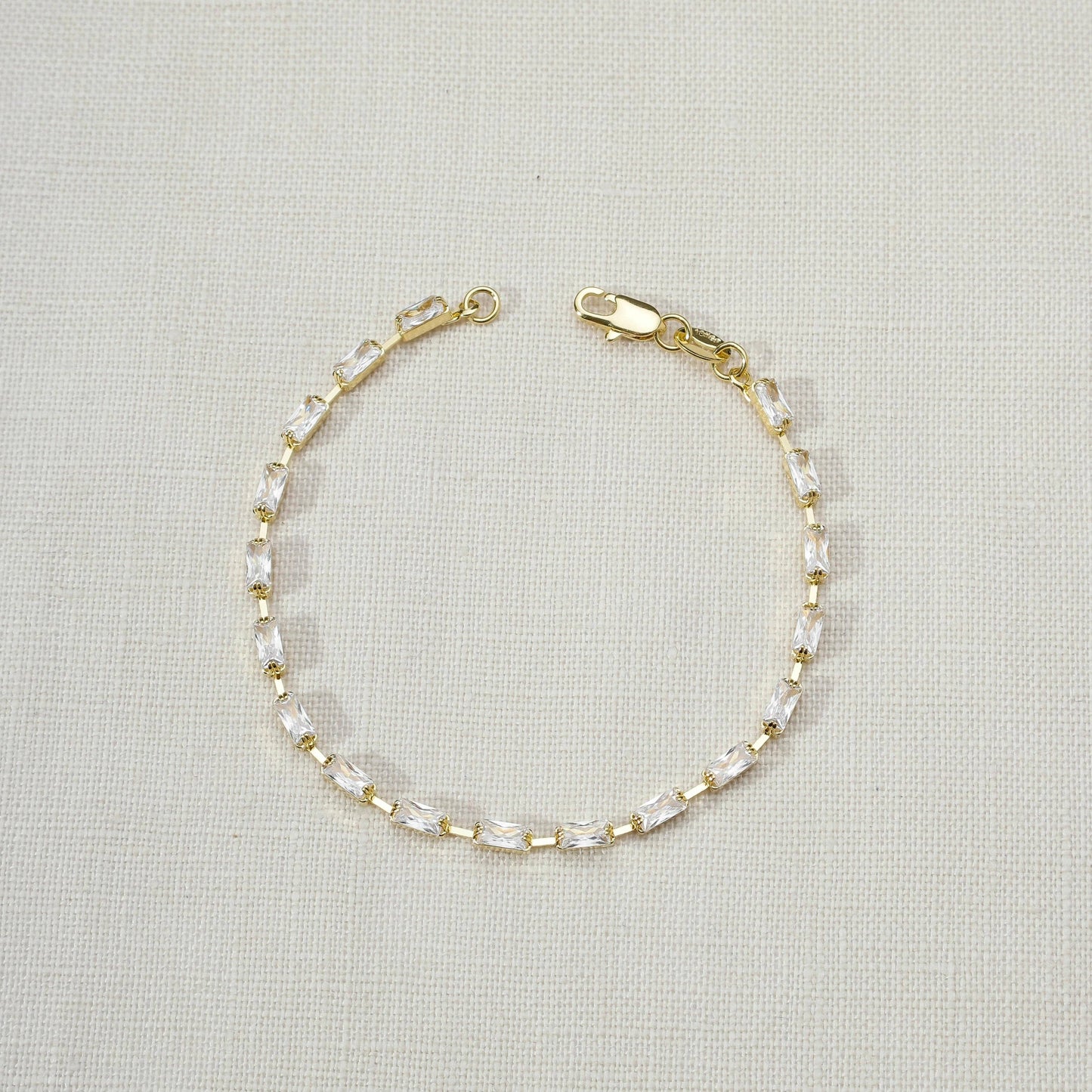Sideway Baguette Tennis Bracelet