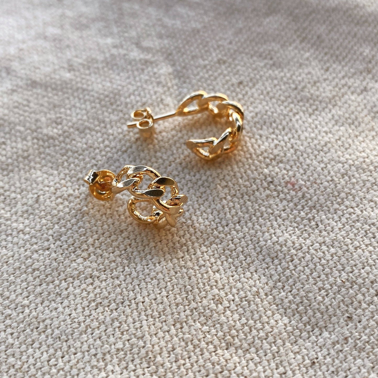Gold Filled Petite Link Hoop Earrings