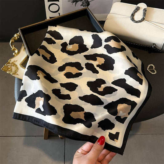 Leopard Print Small Square Scarf