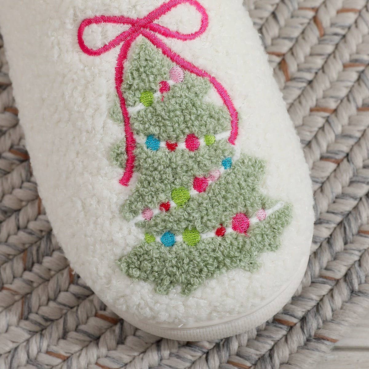 Cozy Christmas Bow Slippers Non-Slip Home Shoes