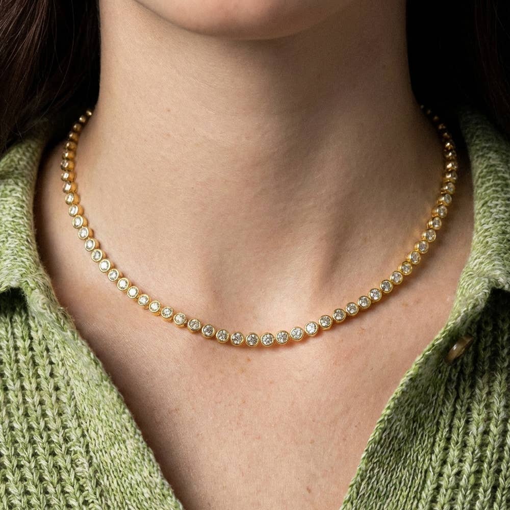 Gold Dipped Tennis Chain Necklace