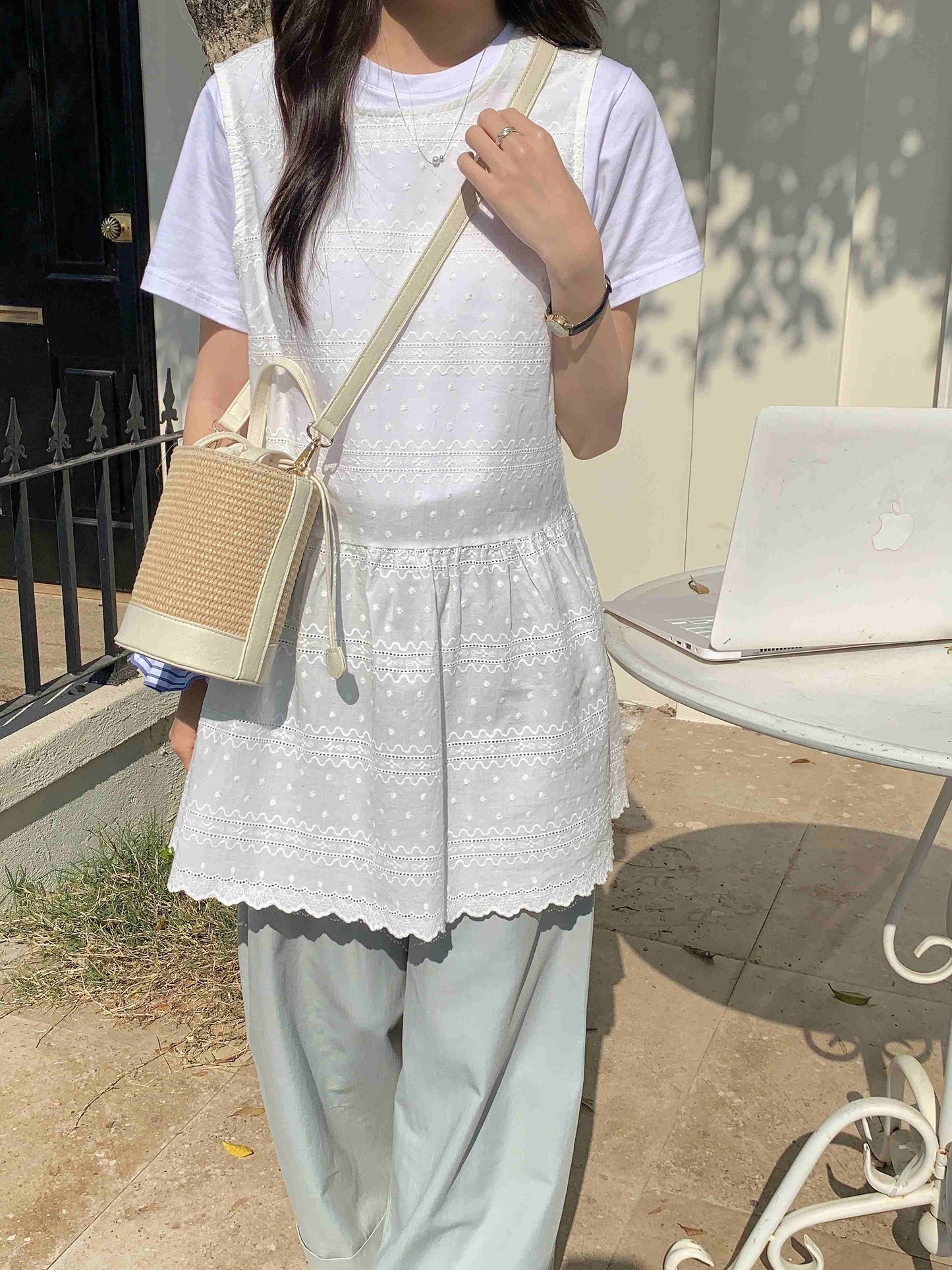 Coastal Woven Bucket Crossbody