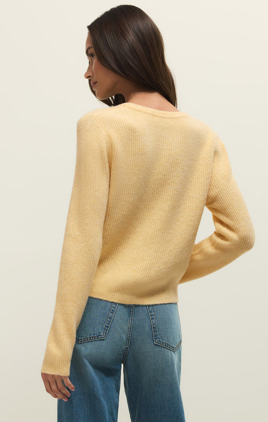 Z Supply Medina Rib Cardigan in Custard