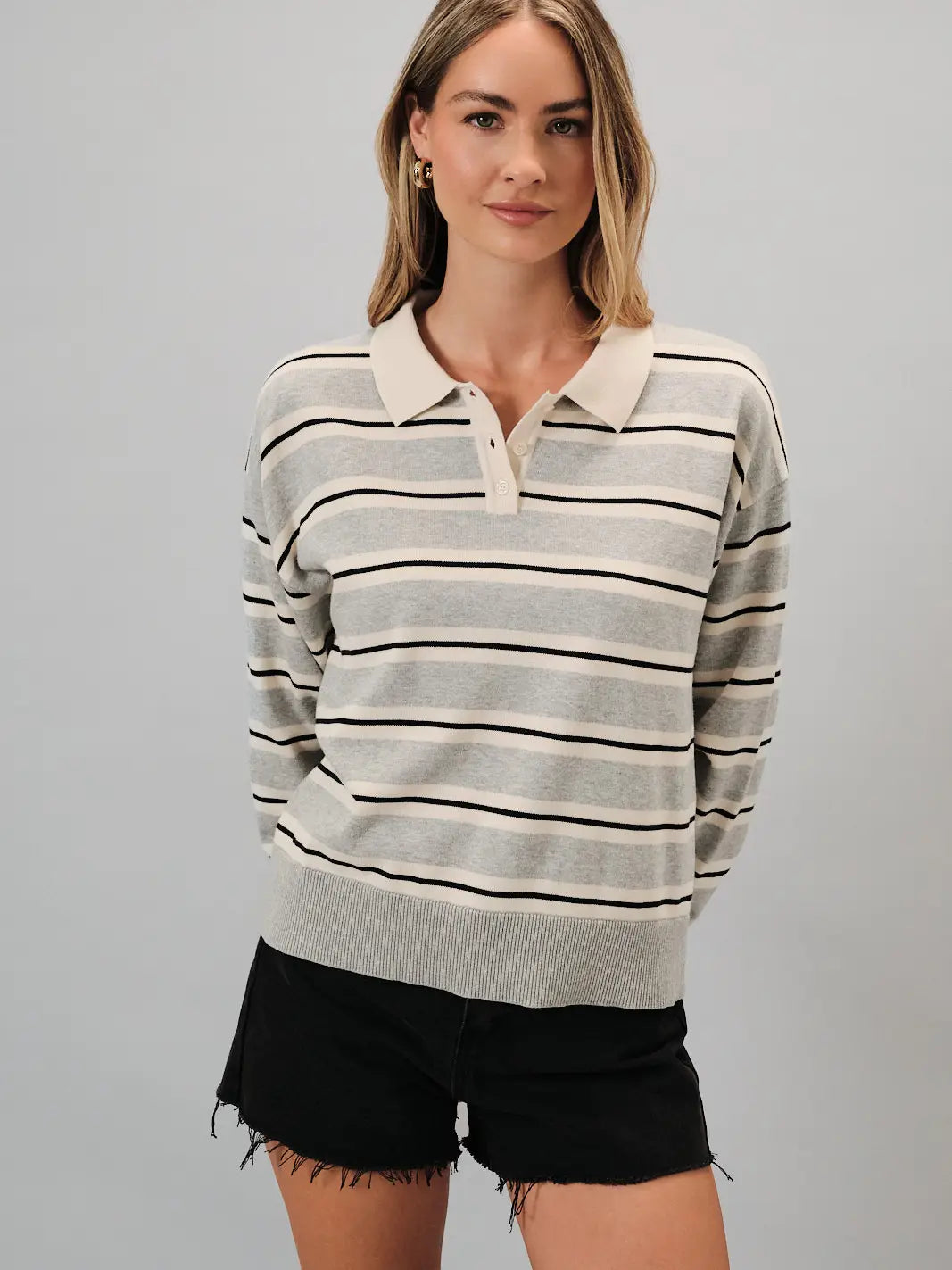The Hadley Striped Polo Sweater