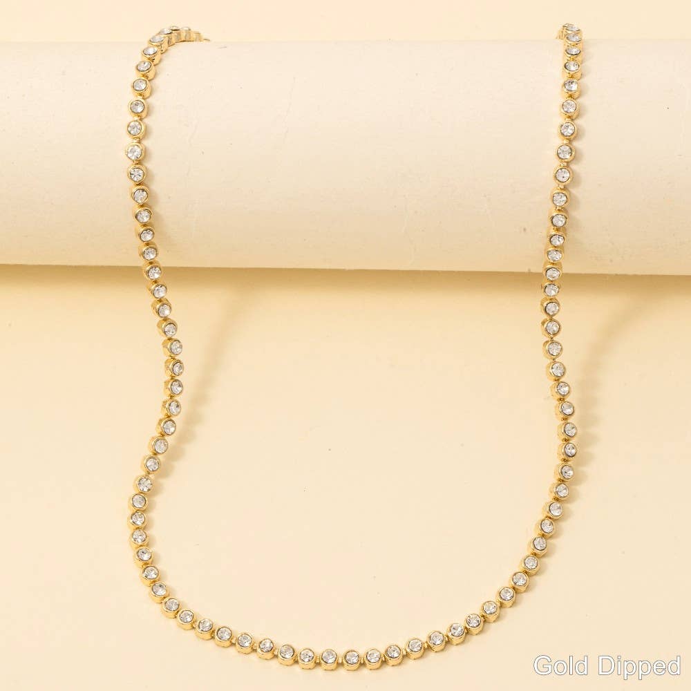 Gold Dipped Tennis Chain Necklace