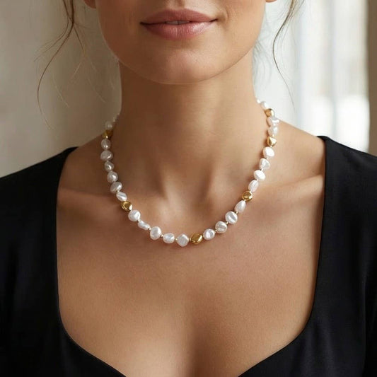 Pearl & Gold Accent Necklace