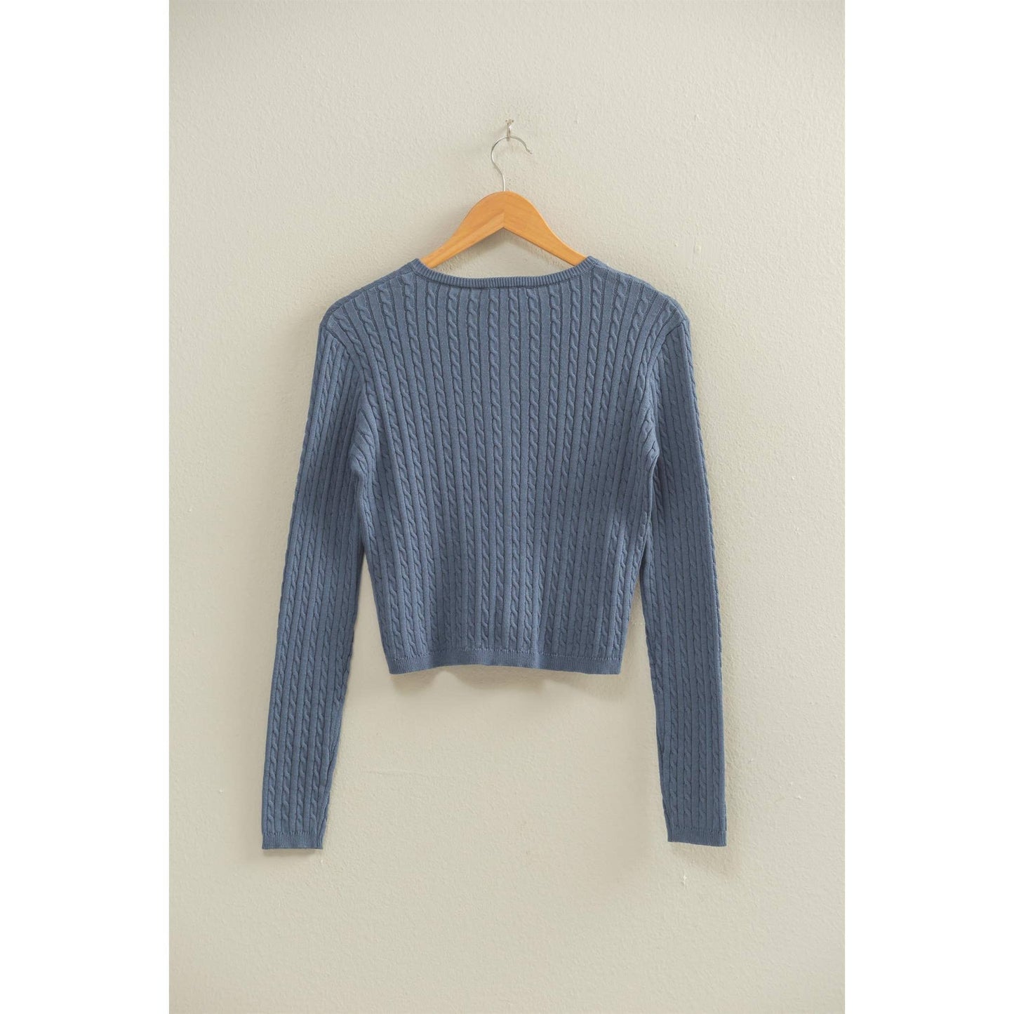 Cable Long Sleeve Buttoned Cardigan