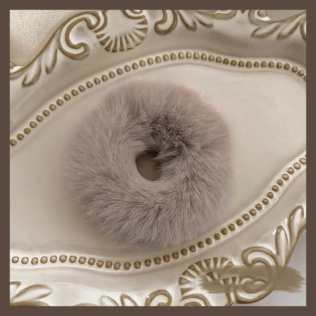 White and Cream Hair Scrunchies