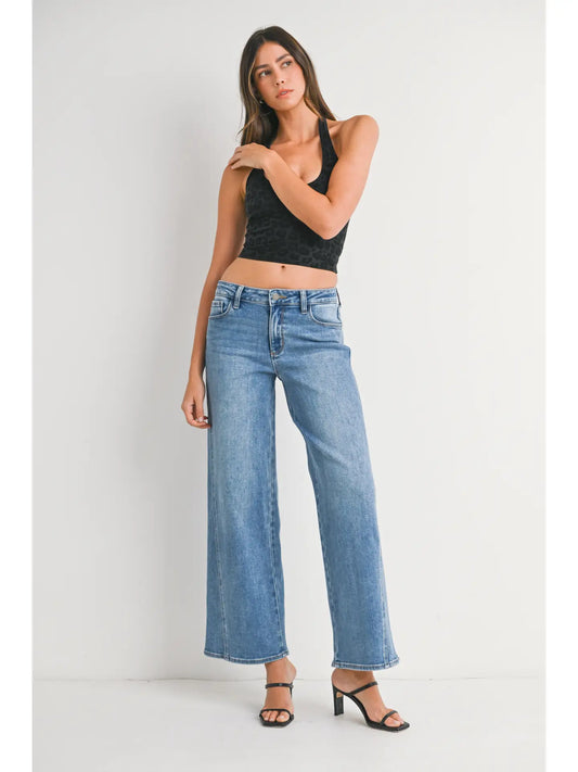 JBD Seamed Wide Leg in Medium Denim
