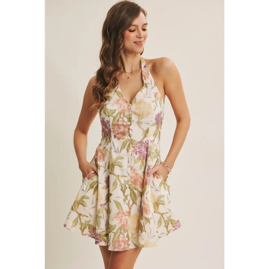 Ella Halter Neck Mini Dress