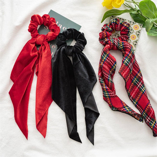 Christmas Ribbon Hair Scrunchies