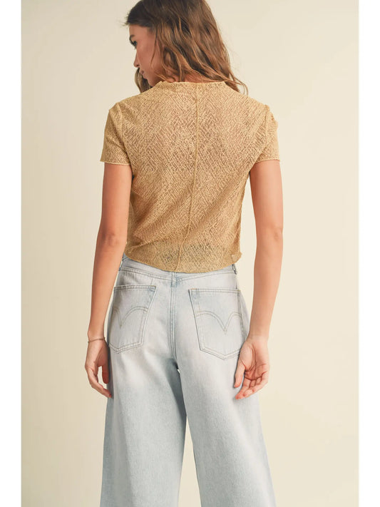 Lila Patterned Fabric Top