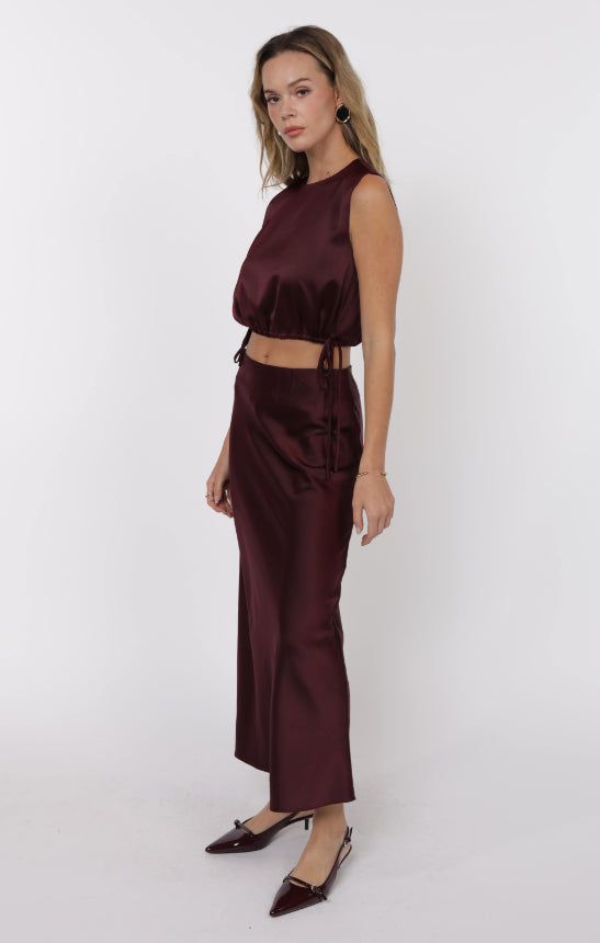 Deep Trance Tank Crop With Side Ties