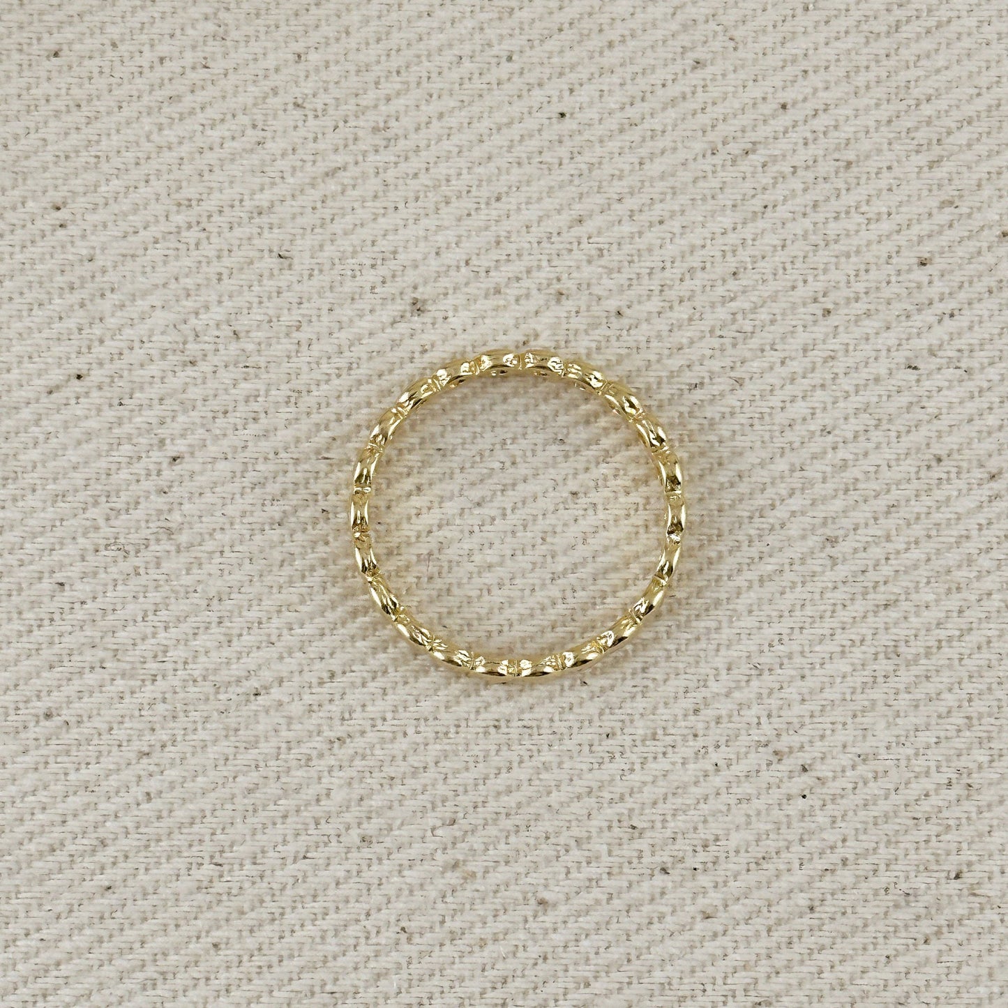 Flat Beaded Band Ring