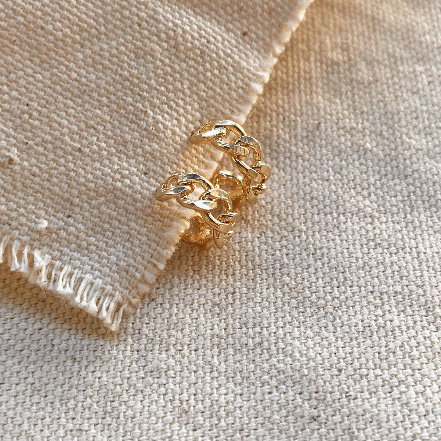 Gold Filled Petite Link Hoop Earrings