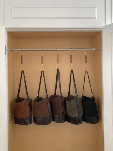 Suede-Like Microfiber Leather Shoulder Bag w/Pouch