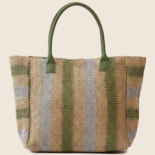 Palm Stripe Summer Bag