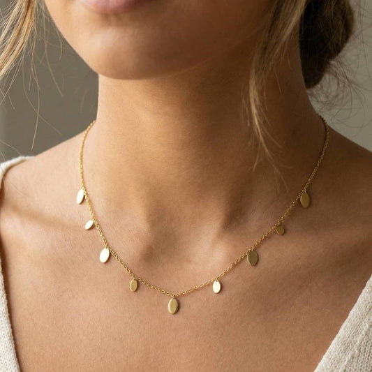 Oval Disc Charm Necklace