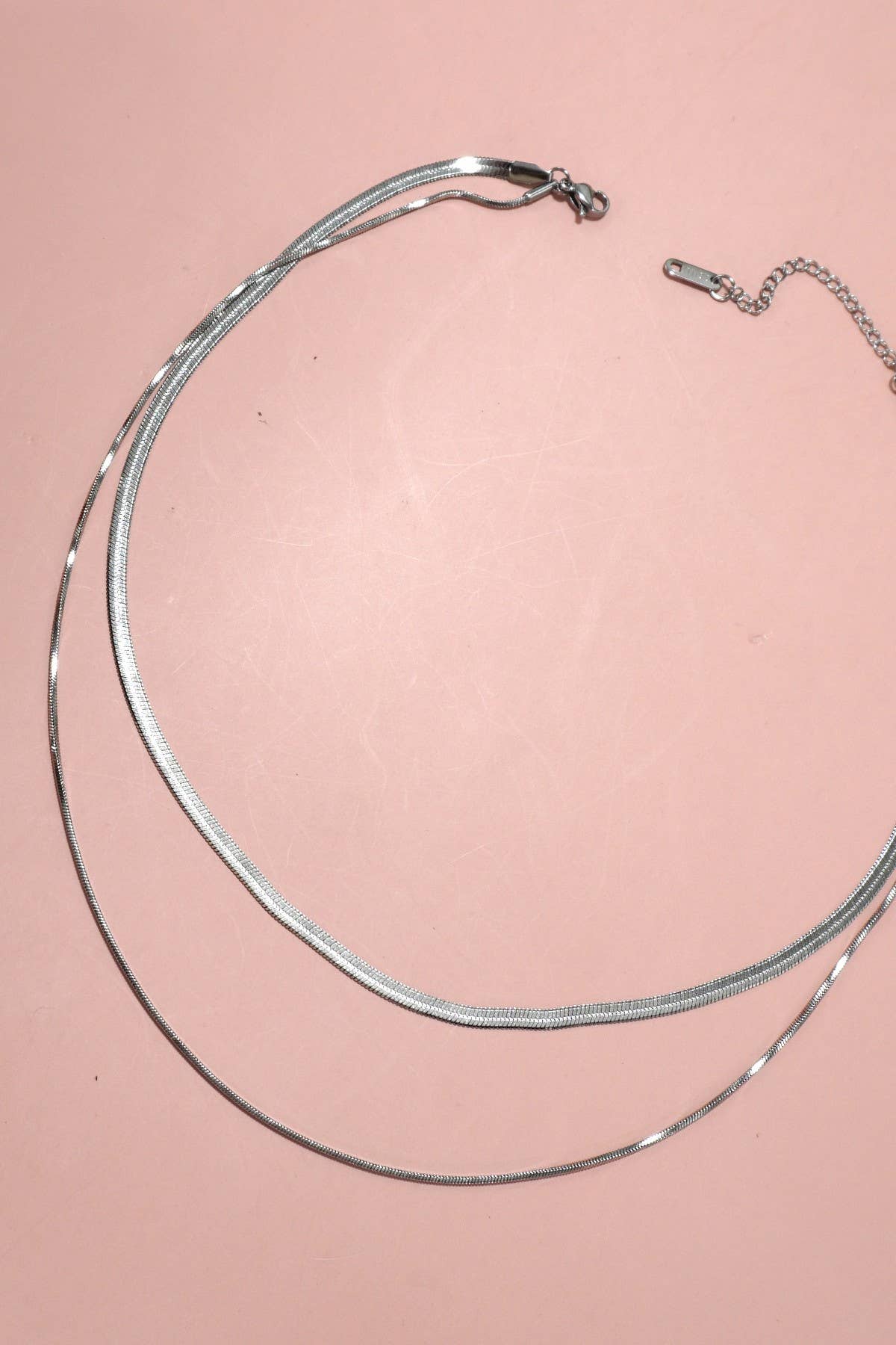 Sleek Herringbone Layer Necklace