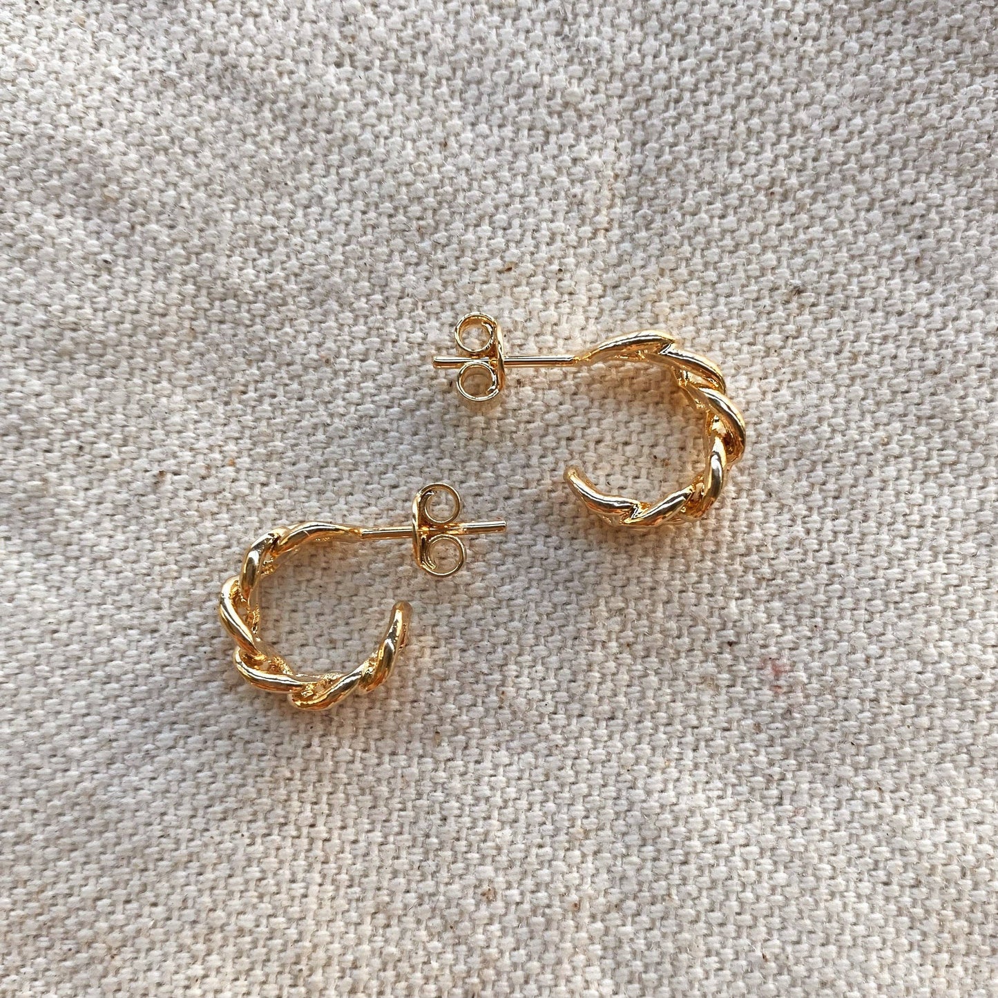 Gold Filled Petite Link Hoop Earrings