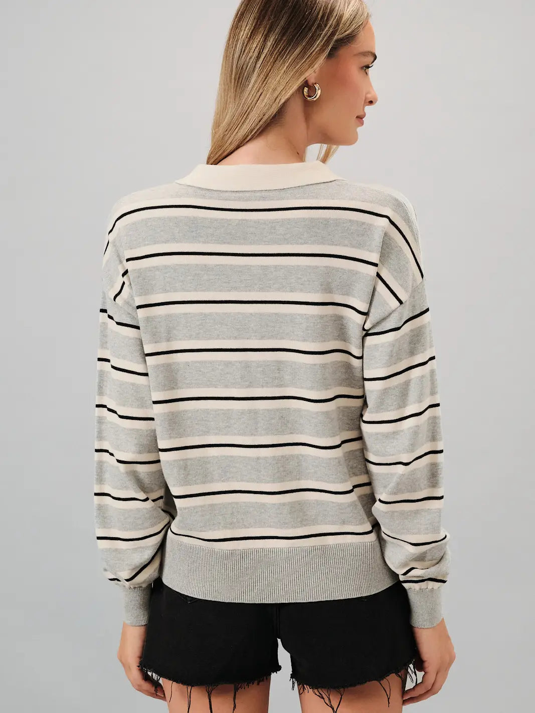The Hadley Striped Polo Sweater