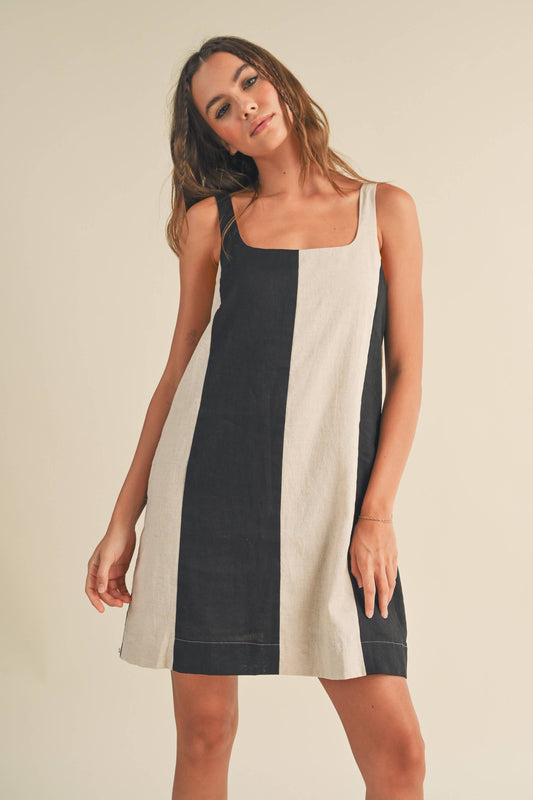 Colette Linen Color Block Dress