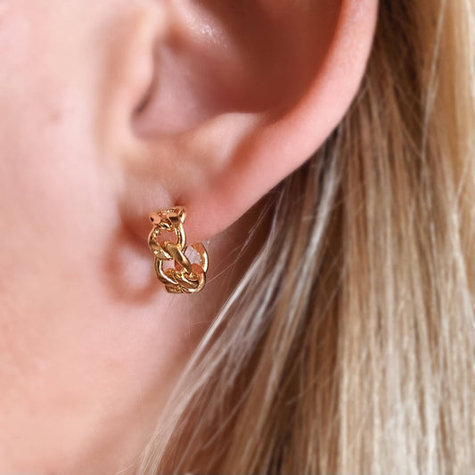 Gold Filled Petite Link Hoop Earrings
