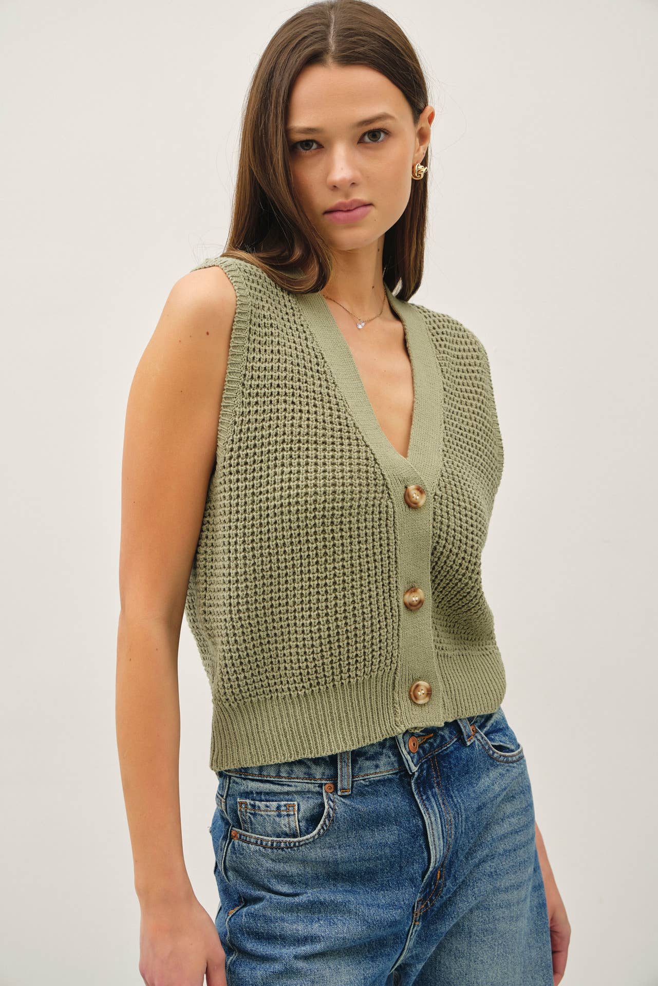 Daphne Waffle Knit Vest