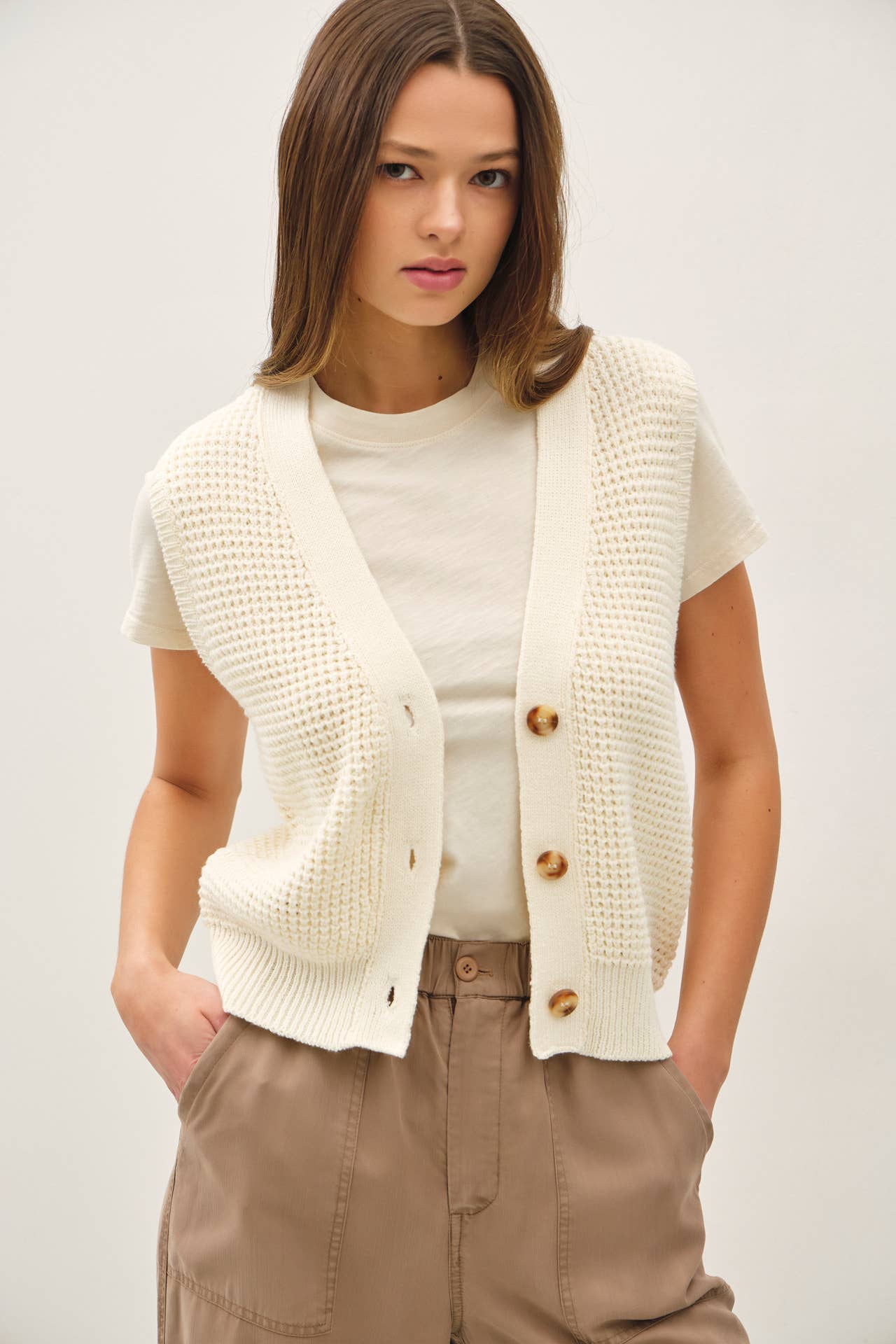 Daphne Waffle Knit Vest