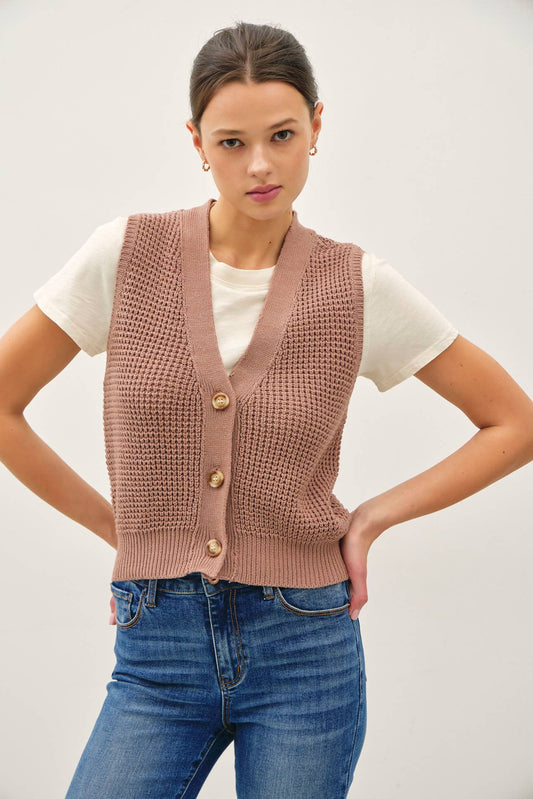 Daphne Waffle Knit Vest