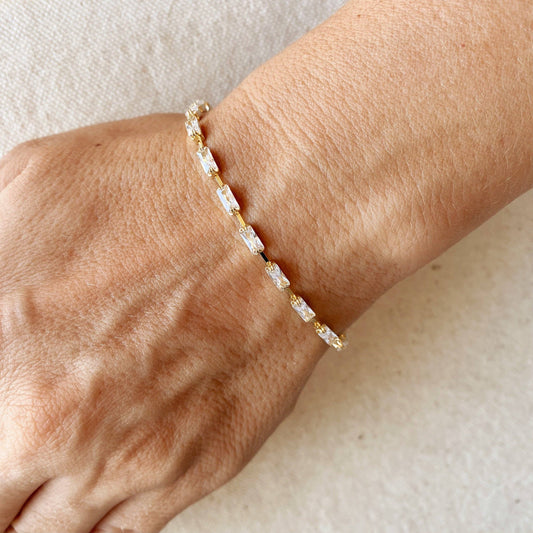 Sideway Baguette Tennis Bracelet