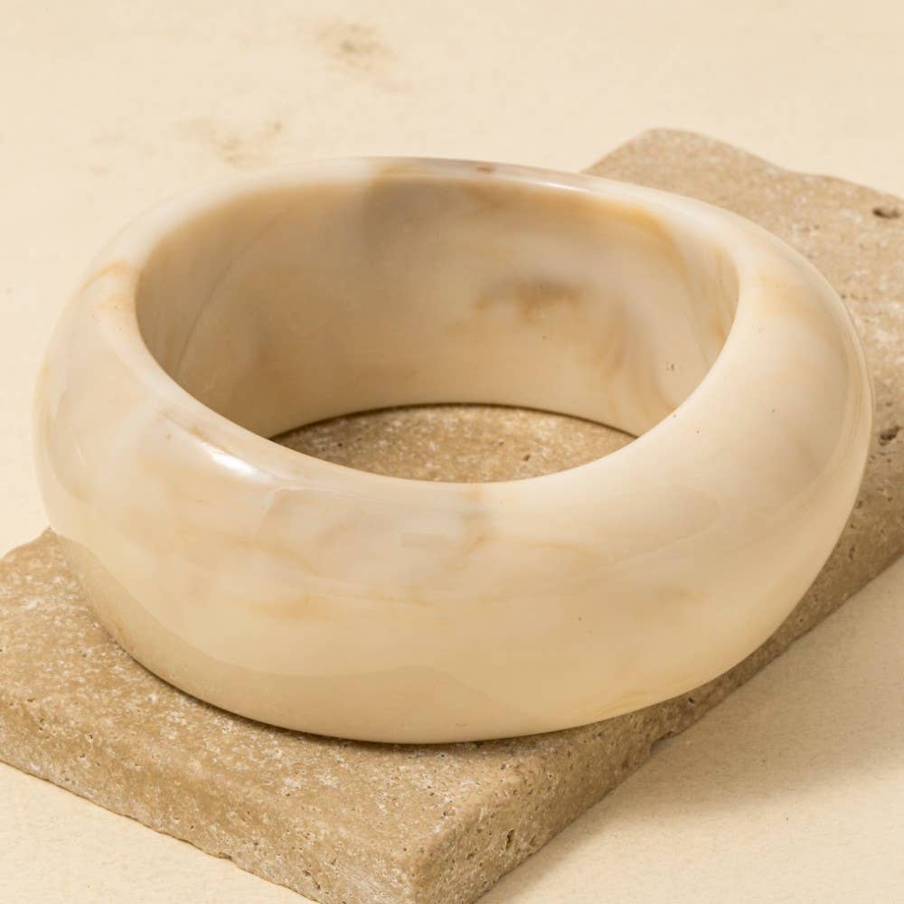 Large Marble Resin Bangle Bracelet