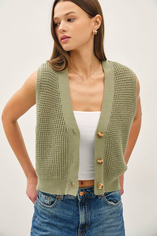 Daphne Waffle Knit Vest