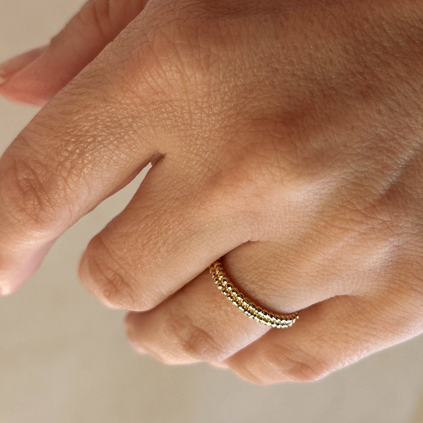 Double Beaded Band Ring