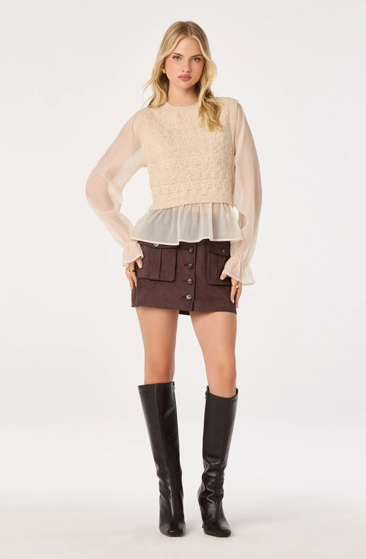 Ruby Mixed Media Sweater Vest