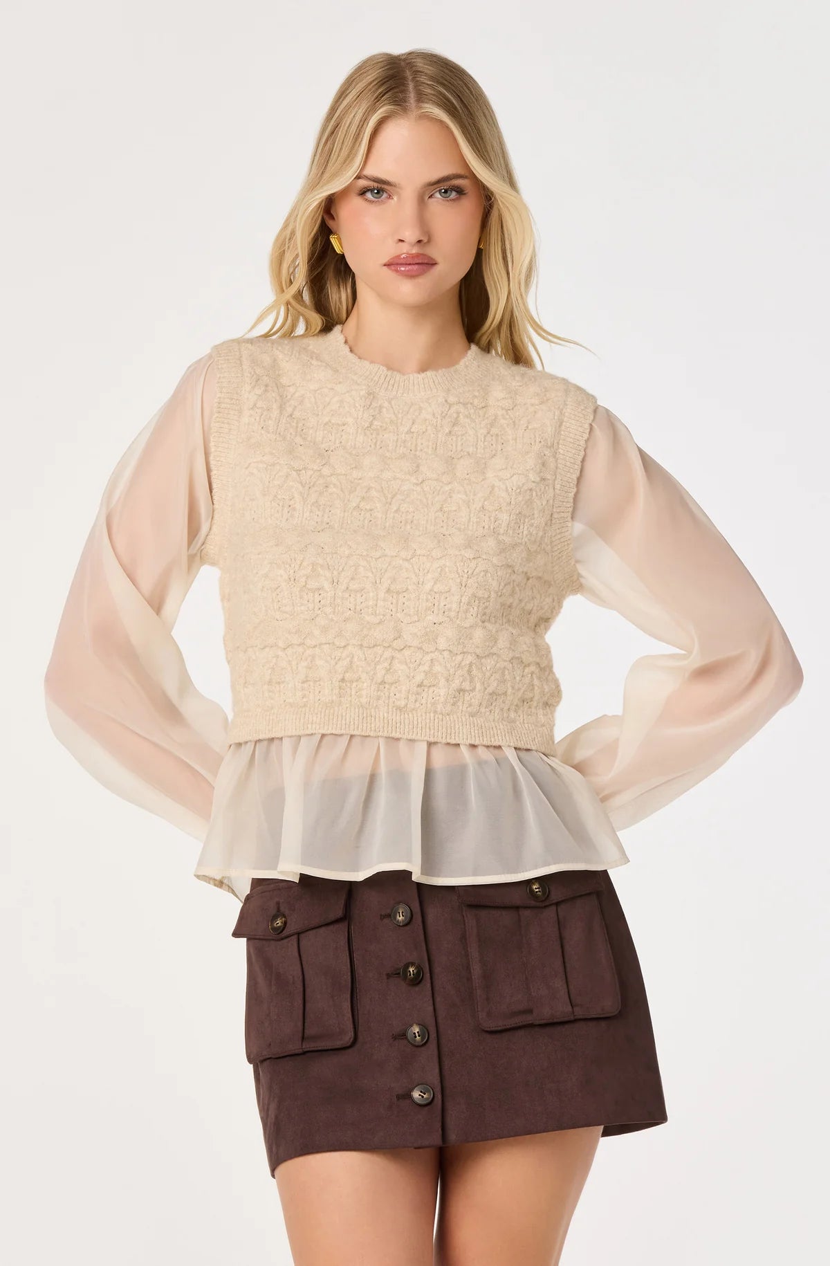 Ruby Mixed Media Sweater Vest