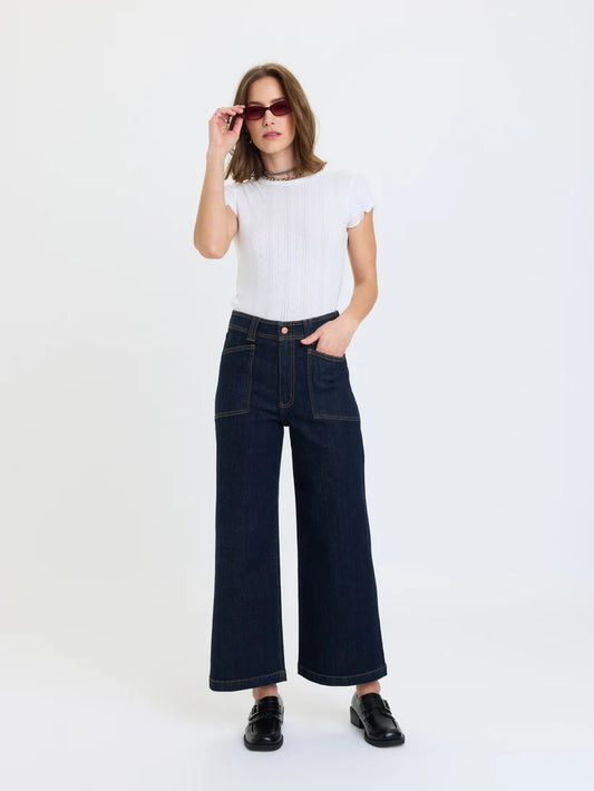 Valley Girl High Rise Patch Pocket Wide Ankle