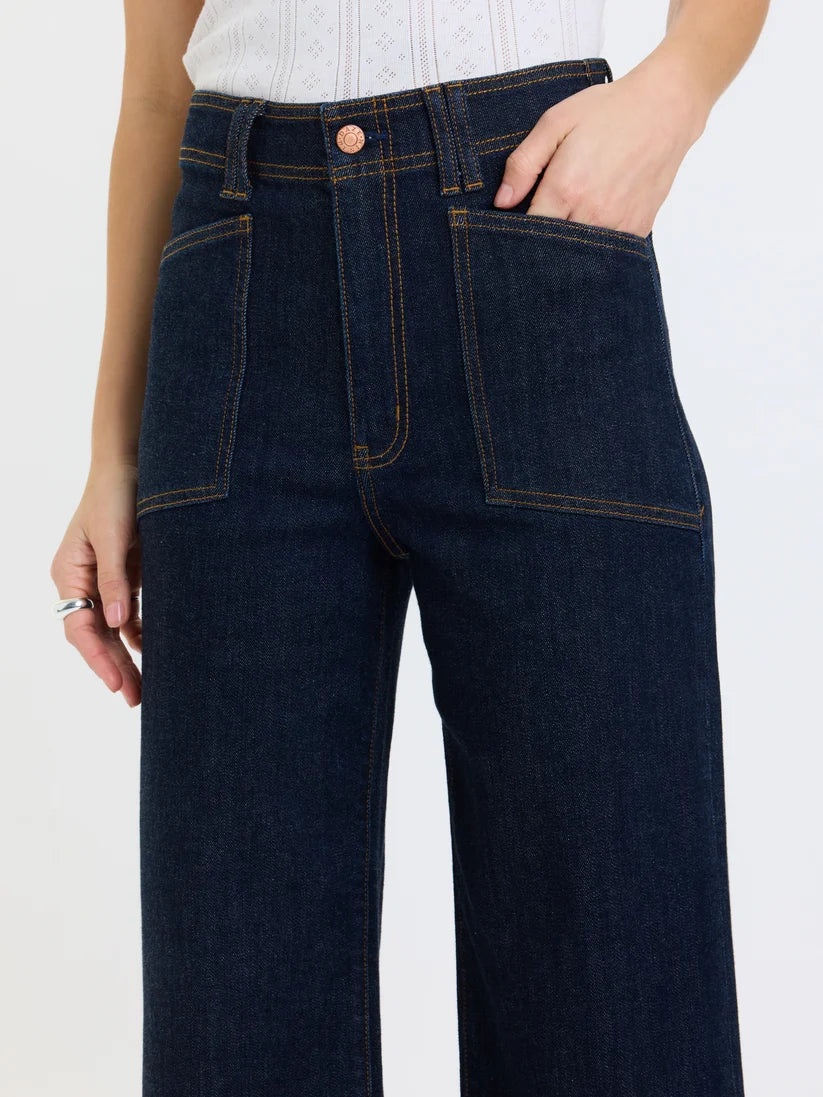 Valley Girl High Rise Patch Pocket Wide Ankle